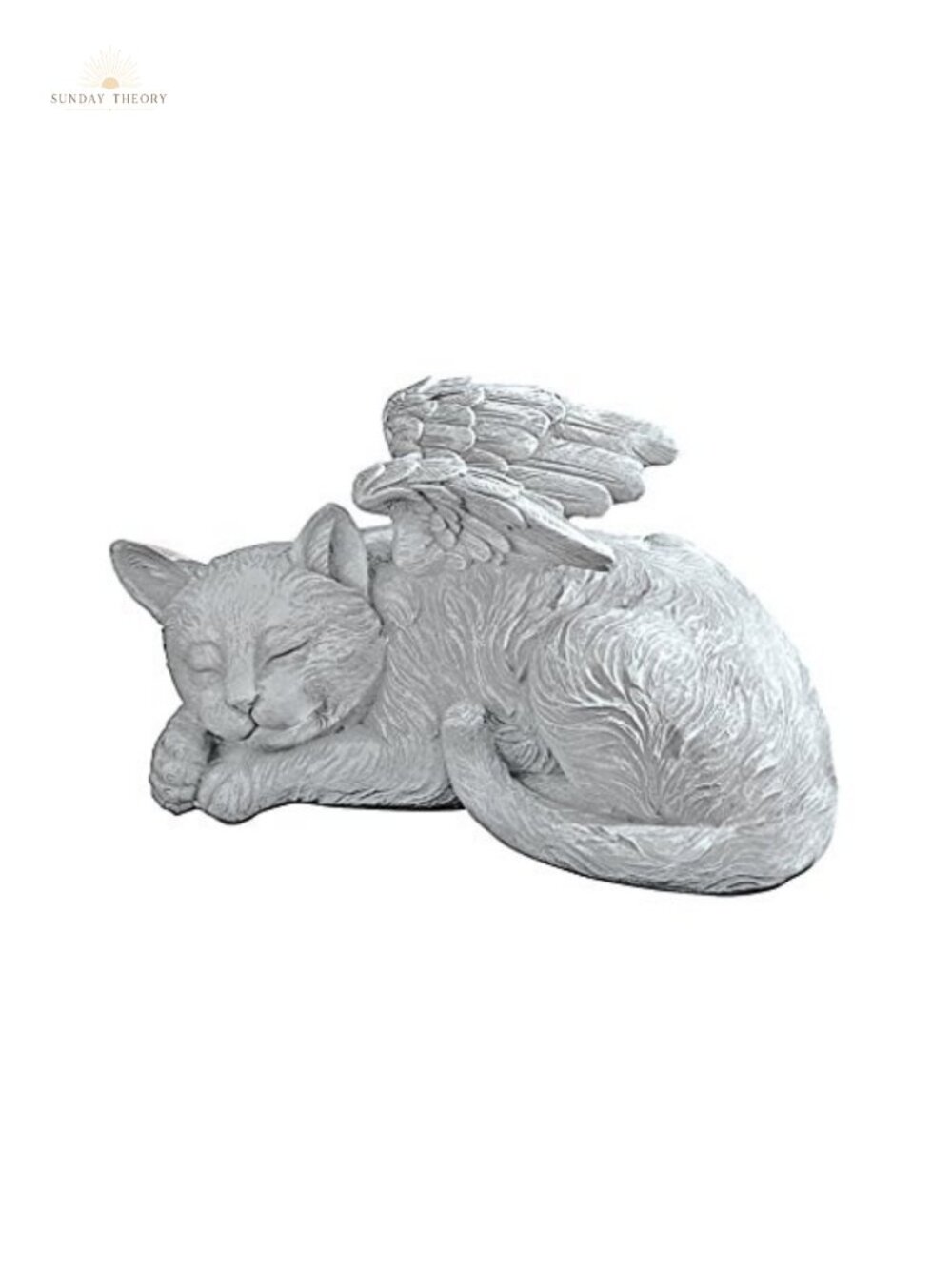 Memorial Cat Angel Statue - Pet Grave Marker Tribute Outdoor Garden Sculpture
